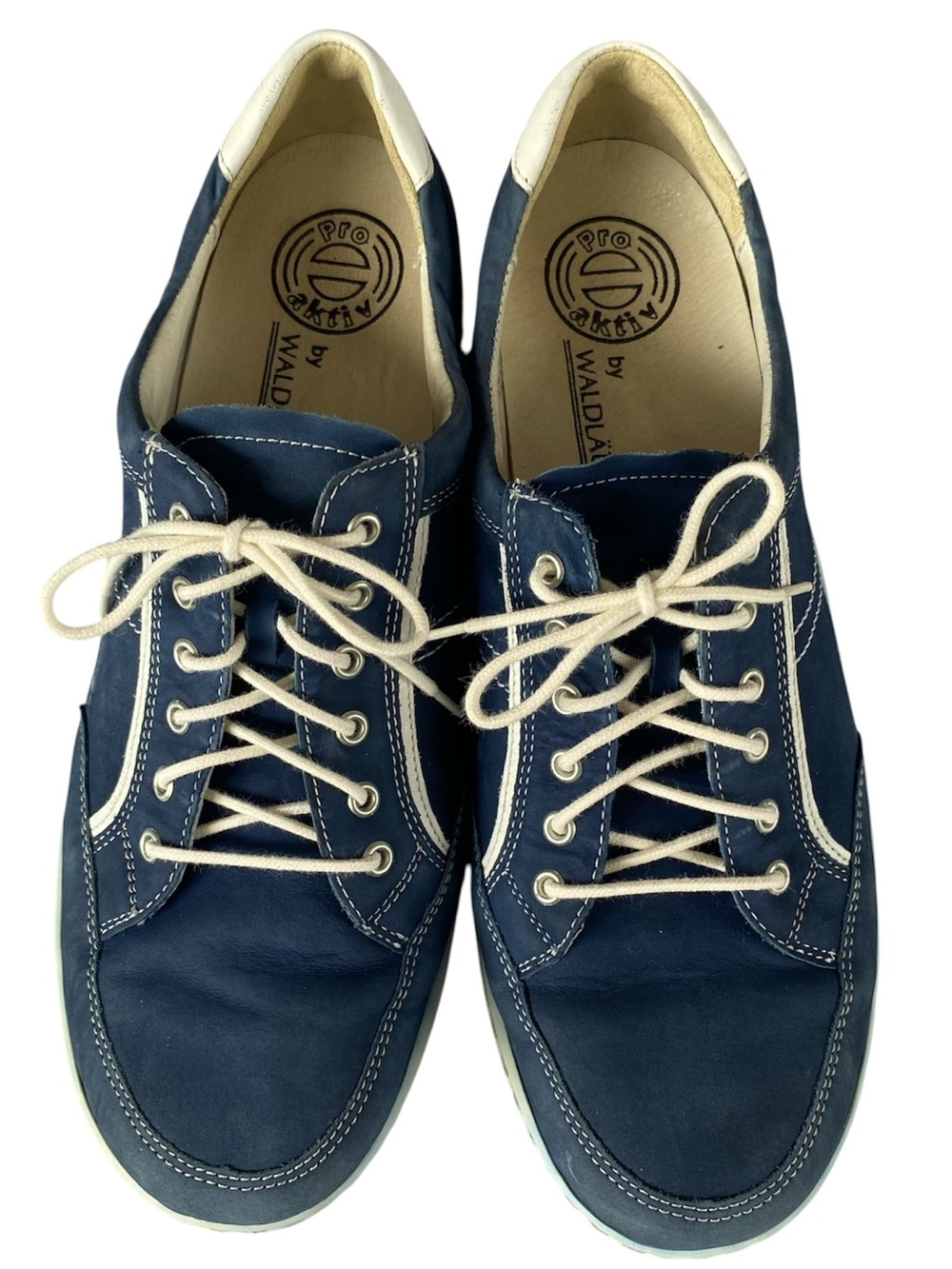 Waldlaufer Jasmine Henni Shoe Sneakers Suede Blue White Women Size 6
